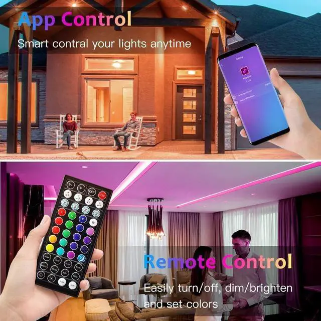 Alt view image 5 of 6 - USB 32.8ft LED Light Strips - 16 Million Colors Changing Built-in Mic Music Mode Smart Circuit Protection Lights Strip with 3 Control Ways(APP+Remote Control+Control Box)