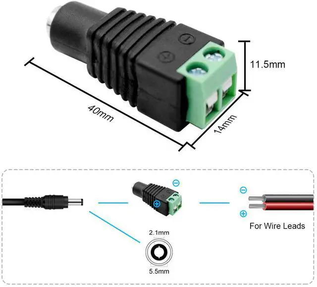Alt view image 3 of 14 - LED Power Supply Power Adapter AC 100-240V to DC 12V Transformers Power Supply for LED Strip Light Output 12V DC 2A Max 24 Watt Max