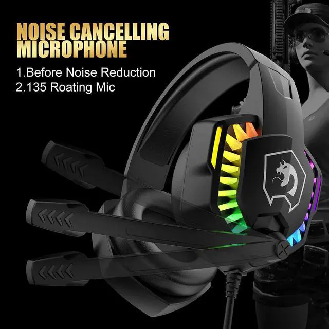 Alt view image 6 of 7 - Wired Gaming Keyboard and Mouse Headset Combo Rainbow LED Backlit Wired Keyboard Over Ear Headphone with Mic Rainbow Backlit Gaming Mice Mouse Pad for PC Laptop Mac PS4 Xbox(Black)