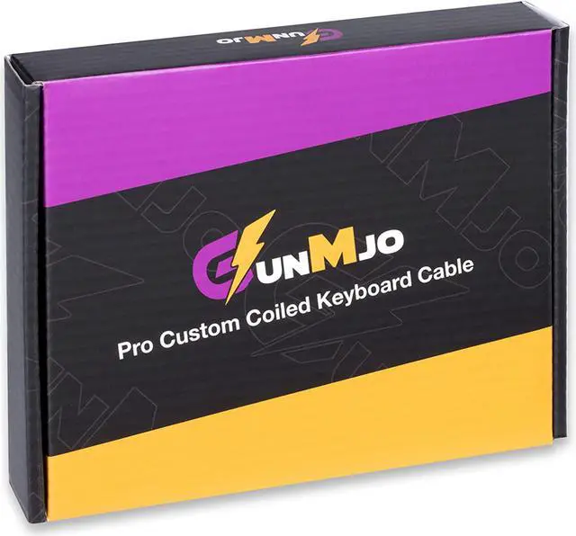 Alt view image 5 of 6 - GUNMJO Pro Custom Coiled USB C Cable for Gaming Keyboard, Double-Sleeved Mechanical Keyboard Cable with Detachable Metal Aviator, 1.5M USB-C to USB-A, Classic Black Color
