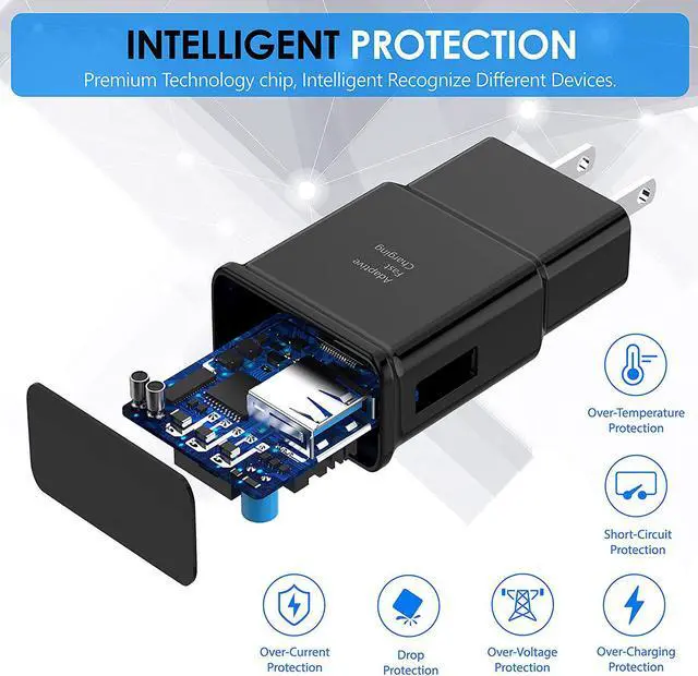 Alt view image 2 of 7 - Type C Fast Charger for Android Charger  Phone USB-C Charger Block Cable Cord 6.6ft for Galaxy S24/S23/S23+/S22/S21/S20/S10e/S9/S8/Note20/Note10/Note9/Z Fold 3/4/5 2-Pack