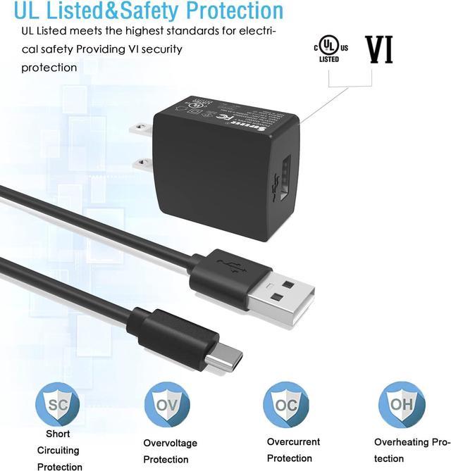 Cargador de CA USB C de 5 pies para Samsung Galaxy A03S A02s A01 SM-A025  SM-A037 SM-S134 USB C Adaptador de carga rápida Cable de alimentación