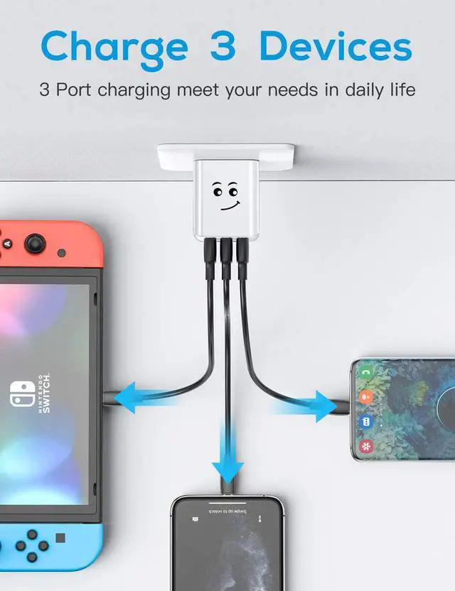 Alt view image 5 of 7 - Upgraded USB Wall Charger, 3.1A 3-Port 3-Pack UL Certified Charging Block USB Plug Cube Compatible for iPhone 11/Xs/XS Max/XR/X/8/7/6/Plus,iPad Air/Mini,Galaxy10/9/8/7,Note9/8,Nexus