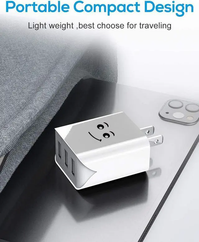 Alt view image 7 of 7 - Upgraded USB Wall Charger, 3.1A 3-Port 3-Pack UL Certified Charging Block USB Plug Cube Compatible for iPhone 11/Xs/XS Max/XR/X/8/7/6/Plus,iPad Air/Mini,Galaxy10/9/8/7,Note9/8,Nexus