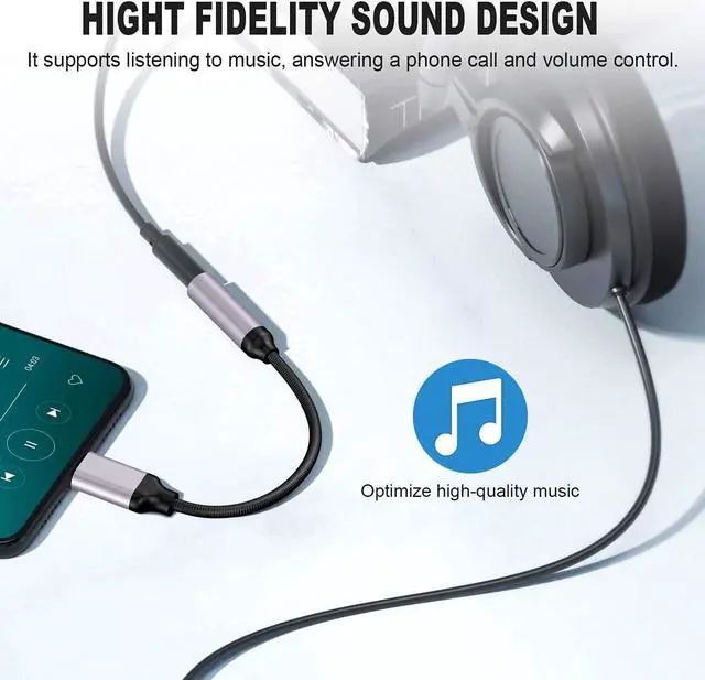 Alt view image 6 of 7 - USB Type C to 3.5mm Female Headphone Jack Adapter-2 pack USB C to Aux Audio Dongle Cable Cord Compatible with Pixel 4 3 2 XL  Galaxy S21 S20 Ultra S20+ Note 20 10 S10 S9 Plus for iPad Pro