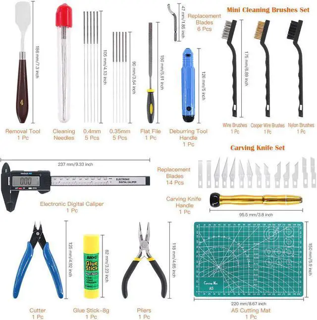 Alt view image 2 of 7 - 42 Piece 3D Print Tool Kit Includes Debur Tool, Cleaning and Removal Tool with Storage Bag, 3D Printer Tool Set for Cleaning, Finishing and Printing 3D Prints