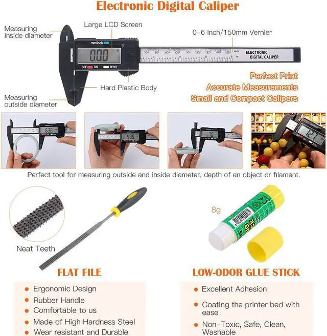 Alt view image 6 of 7 - 42 Piece 3D Print Tool Kit Includes Debur Tool, Cleaning and Removal Tool with Storage Bag, 3D Printer Tool Set for Cleaning, Finishing and Printing 3D Prints