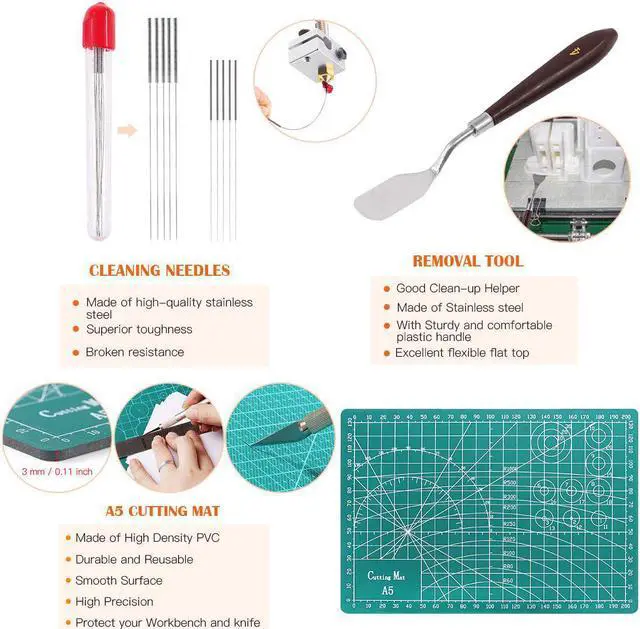 Alt view image 7 of 7 - 42 Piece 3D Print Tool Kit Includes Debur Tool, Cleaning and Removal Tool with Storage Bag, 3D Printer Tool Set for Cleaning, Finishing and Printing 3D Prints