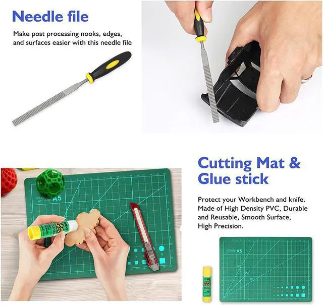 Alt view image 6 of 7 - 45 Pieces 3D Printer Tools Kit, 3D Printing Accessory Includes Deburring Tool, Digital Caliper, Art Knife Set, Tube Cutter, Storage Bag Suitable for 3D Print Removing, Cleaning, Finishing