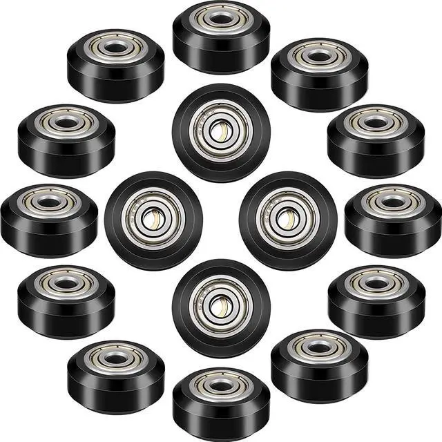 Main image of Honoson 16 Pieces 3D Printer Wheels 3D Printer POM Pulley Wheels 625zz Plastic Pulley Linear Bearing Compatible with Creality CR10, Ender 3, Anet A8 3D Printer Accessories, Black
