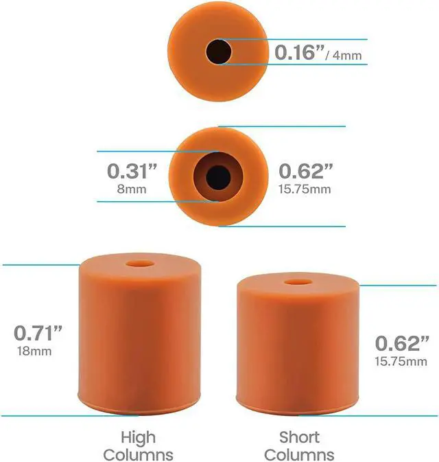 Alt view image 2 of 7 - 3D Printer Heat Bed Leveling Parts,Silicone Column Solid Mounts,Leveling Spring Replacement Part (12 Pack)