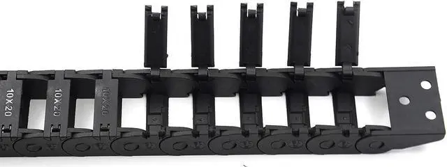 Alt view image 3 of 5 - 2PCS R18 Internal Size 10X20mm 1Meter Length Black Plastic Flexible Drag Chain Cable Wire Carrier Open Type for 3D Printer and CNC Machines (10mmX20mm-Outside Open)