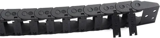 Alt view image 4 of 5 - 2PCS R18 Internal Size 10X20mm 1Meter Length Black Plastic Flexible Drag Chain Cable Wire Carrier Open Type for 3D Printer and CNC Machines (10mmX20mm-Outside Open)