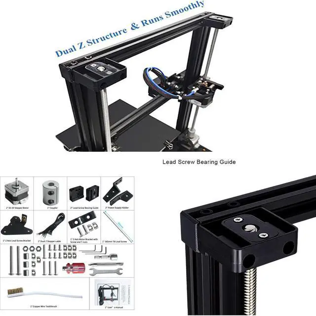 Alt view image 6 of 7 - Ender 3 Dual Z Axis Upgrade Kits for Creality Ender 3,Ender 3 Pro,Ender 3 V2,Voxelab Aquila,with Lead Screw 42-34 Stepper Motor 3D Printer Accessories Parts