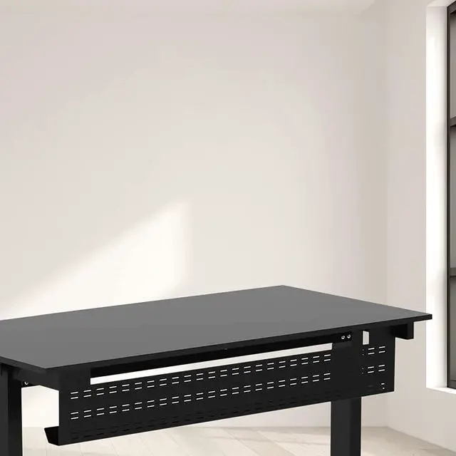Alt view image 3 of 5 - Desk Store Under Desk Cable Management Tray Black Horizontal Computer Cord Raceway and Modesty Panel (Black, 39")