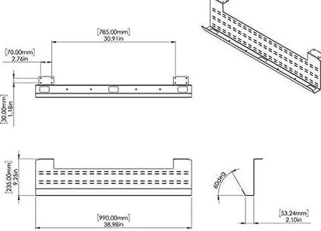 Alt view image 4 of 5 - Desk Store Under Desk Cable Management Tray Black Horizontal Computer Cord Raceway and Modesty Panel (Black, 39")