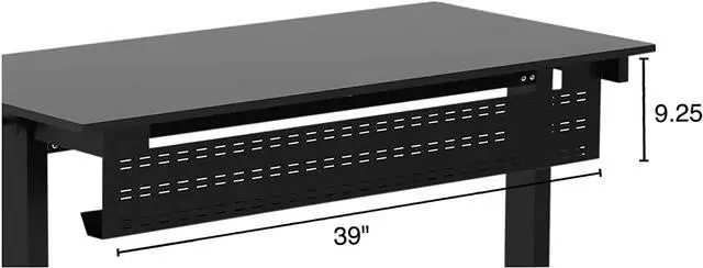Alt view image 5 of 5 - Desk Store Under Desk Cable Management Tray Black Horizontal Computer Cord Raceway and Modesty Panel (Black, 39")