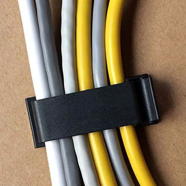 Alt view image 6 of 7 - 50Pcs Self Adhesive Cable Management Clips Cable Organizers Wire Clips Cord Holder for TV PC Ethernet Cable under Desk Home Office Outdoor