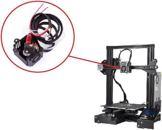 Alt view image 4 of 4 - Ender 3 Hotend Ender 3 Pro Hotend 24V 40W Full Assembled Extruder Kit Accessories with Silicone Cover for Ender 3, Ender 3 Pro 3D Printer