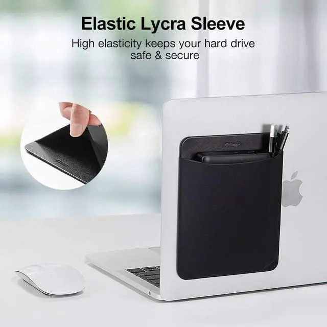 Alt view image 3 of 7 - Portable External Hard Drive Carrying Case Pouch Holder for Computer Accessories Sleeve Storage Organizer for Battery Pack Wireless Mouse Cables and Earphones - Black