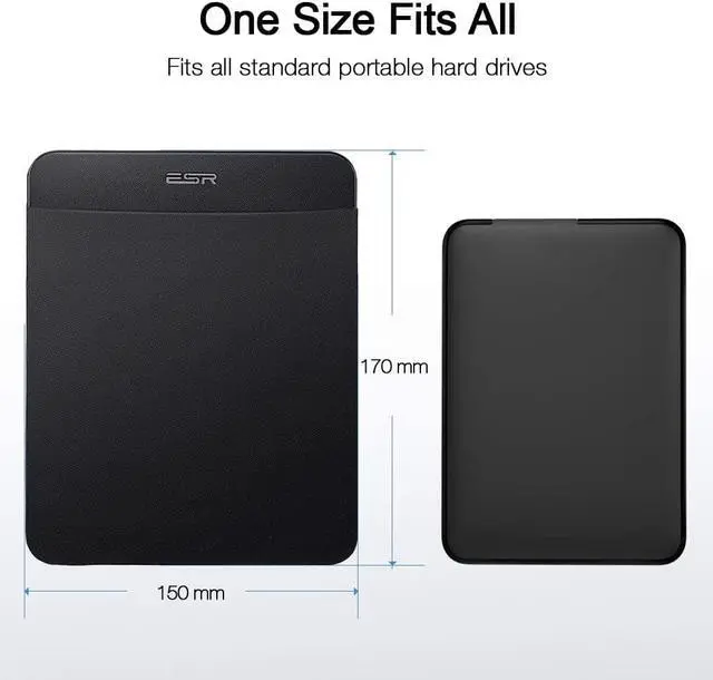 Alt view image 7 of 7 - Portable External Hard Drive Carrying Case Pouch Holder for Computer Accessories Sleeve Storage Organizer for Battery Pack Wireless Mouse Cables and Earphones - Black