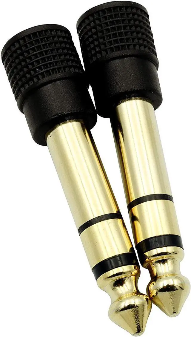 Alt view image 3 of 7 - Audio Adapter 6.35mm (1/4 inch) Male to 3.5mm (1/8 inch) Female Stereo Headphone Connector Gold Plated 2 Pack