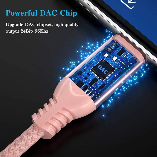 Alt view image 3 of 7 - USB C to 3.5mm Jack Adapter USB C Headphone Adapter for iPhone 18 Pro Max