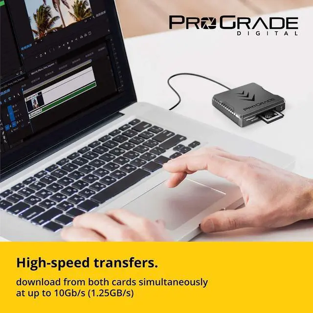 Alt view image 7 of 7 - Type B and SD UHS-II Dual-Slot Memory Card Reader by ProGrade Digital | USB 3.2 Gen 2 for Professional Filmmakers, Photographers & Content Creators