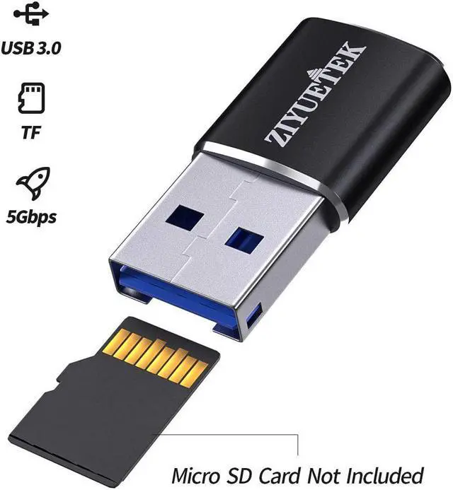 Alt view image 6 of 7 - Micro SD Card Reader USB 3.0 Aluminum USB 3.0 Portable Memory Card Reader Adapter for PC