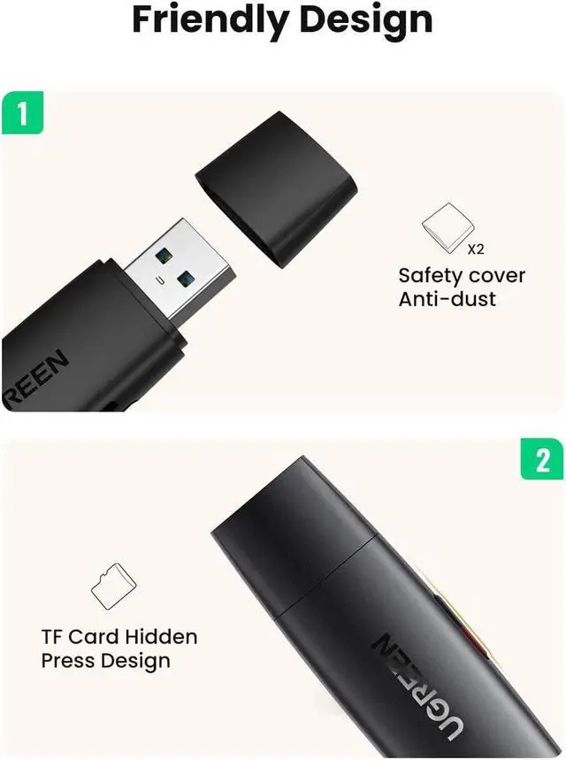 Alt view image 7 of 7 - UGREEN SD Card Reader USB 3.0 USB C Memory Card Reader OTG Card Adapter for SD Micro SD SDHC SDXC MMC Card Compatible with MacBook Pro Air Mi Galaxy S20 iPad Pro 2020 Surface Pro Computer Laptop