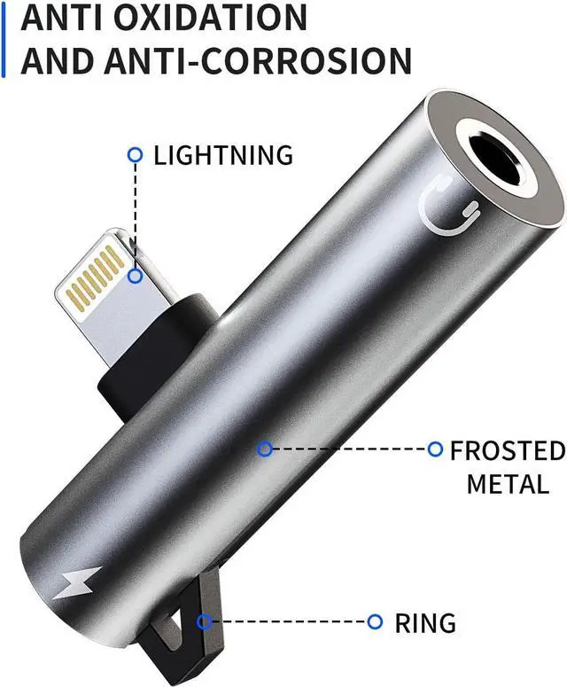 Alt view image 6 of 7 - Headphone Adapter Lightning to 3.5mm AUX Audio Jack and Charger Extender Dongle Earphone Headset Splitter Compatible with iPhone 12 Mini 11 pro max xs xr x se2 7 8 Plus for Ipad Air Cable Converter