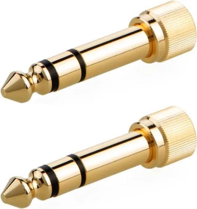 Alt view image 2 of 5 - 2-Pack 1/4 Stereo Phone Screw-On Adapter - Male 1/8 to Male 1/4 - 3.5mm Stereo to 6.35mm Stereo