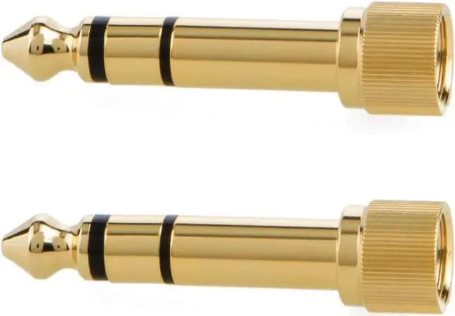 Alt view image 3 of 5 - 2-Pack 1/4 Stereo Phone Screw-On Adapter - Male 1/8 to Male 1/4 - 3.5mm Stereo to 6.35mm Stereo