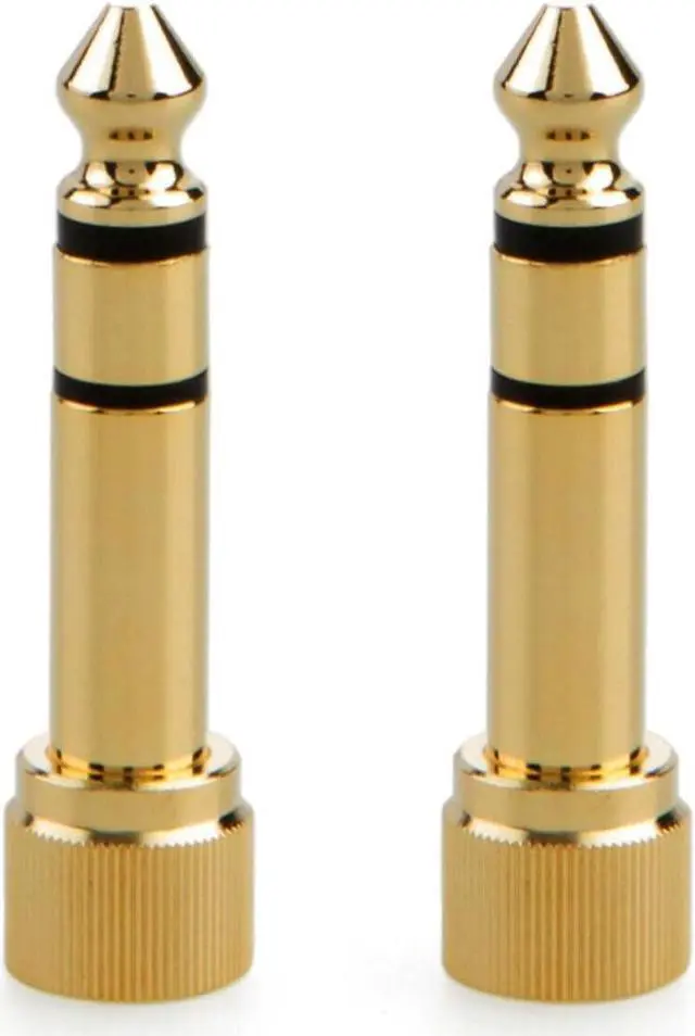 Alt view image 5 of 5 - 2-Pack 1/4 Stereo Phone Screw-On Adapter - Male 1/8 to Male 1/4 - 3.5mm Stereo to 6.35mm Stereo