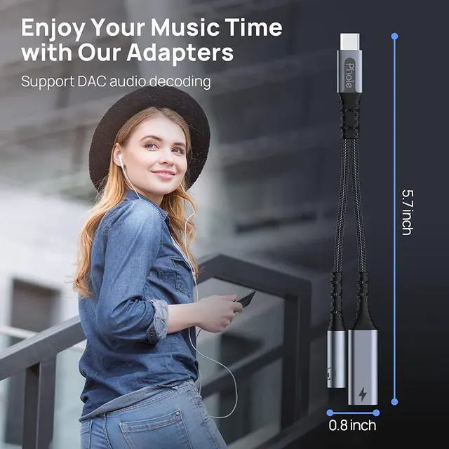 Alt view image 7 of 7 - USB C to 3.5mm Audio Adapter and Charger USB C Headphone Adapter Jack with 60W Fast Charger Dongle Cable for USB Type-C to Aux Phone/Tablet/Laptop Samsung S21 S20 Ultra S20+ Google Pixel 6 5 4 XL