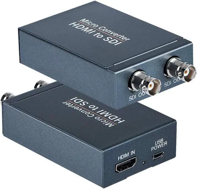 Main image of HDMI to SDI Converter, Micro Converter One HDMI in Two SDI Output (with Power Supply Adapter, Audio Embedder Support HDMI 1.3, 3G/HD-SDI Auto Format Detection Extender for Camera CCTV