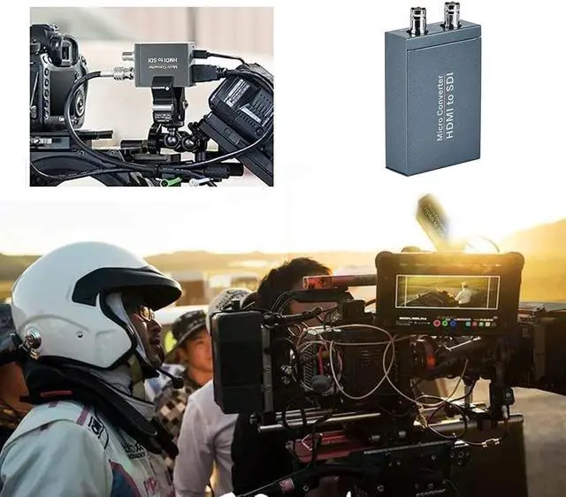 Alt view image 3 of 6 - HDMI to SDI Converter, Micro Converter One HDMI in Two SDI Output (with Power Supply Adapter, Audio Embedder Support HDMI 1.3, 3G/HD-SDI Auto Format Detection Extender for Camera CCTV