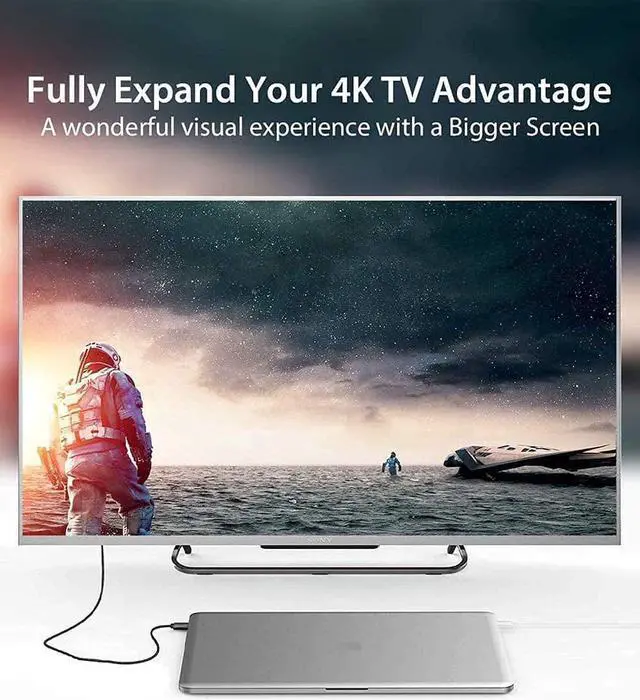 Alt view image 3 of 5 - USB to HDMI Cable Ankky USB 2.0 Male to HDMI Male Charger Cable Splitter Adapter - 2M