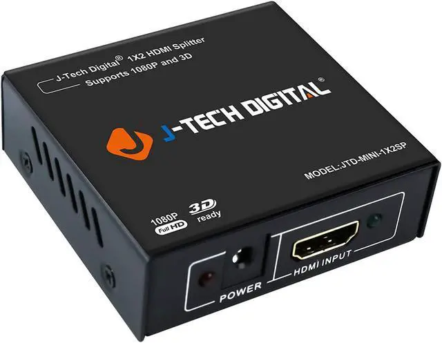Main image of 4K HDMI Splitter 1 in 2 out 1X2 Powered Splitter for Dual Monitors by Power Adaptor included [JTD-MINI-1X2SP]