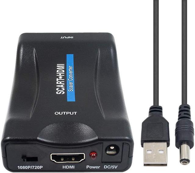 Luske lugt Begå underslæb Duttek Scart to HDMI Converter, SCART to HDMI Adapter, SCART HDMI Box Video  Audio HDMI Scart Adapter with Audio Cable 1080p 60Hz Support PAL/NTSC/SECAM  for PS4 / PS3 / TV/DVD Set-Top Boxes -