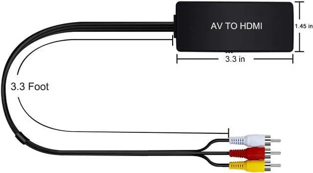 Alt view image 7 of 7 - HDMI to AV Converter HDMI to RCA Composite Converter Adapter Support PAL/NTSC Support 1080P Compatible with /Fire Sitck/PS4/Xbox/Spectrum Box/Old Sanyo TV/Old LG TV/Old CRT ect.