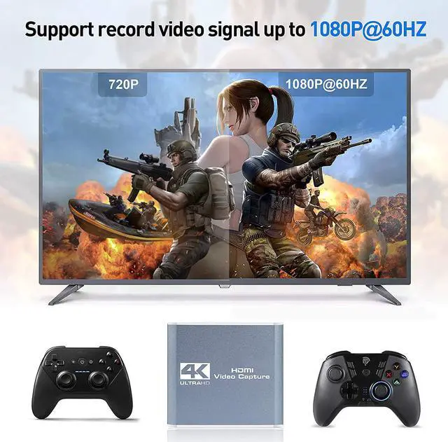 Alt view image 4 of 7 - Capture Card 1080p 60fps, MOYOON 4K HDMI Video Game Capture Card Device with Microphone HDMI Loop-Out, Low Latency Record Broadcast Live Streaming Compatible with Nintendo Switch/PS4/PS5/Xbox One