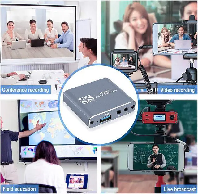 Alt view image 6 of 7 - Capture Card 1080p 60fps, MOYOON 4K HDMI Video Game Capture Card Device with Microphone HDMI Loop-Out, Low Latency Record Broadcast Live Streaming Compatible with Nintendo Switch/PS4/PS5/Xbox One