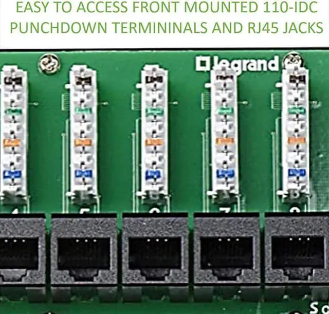 Alt view image 4 of 7 - Legrand - OnQ Cat5e Network Interface Module, Wifi Module with 8 Ports, Network Box Provides Connectivity to Ethernet Connected Devices, Black, AC1058
