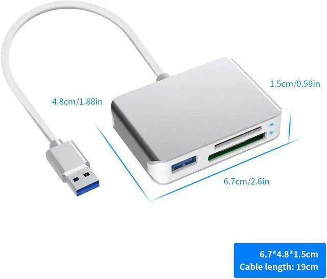 Alt view image 7 of 7 - XQD/SD/Micro SD Card Reader, Memory Multi-Card Reader/Writer/Adapter with 2 USB3.0 Port, Support Sony G/M Series Lexar 2933x/1400x USB Mark XQD Card, SD/SDHC/TF Card for Windows/Linux/Mac OS/Vista