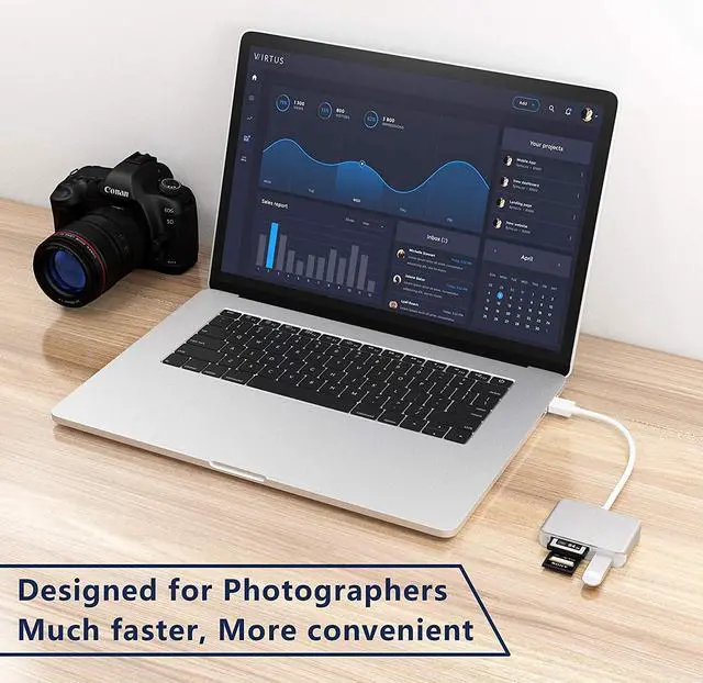 Alt view image 6 of 7 - XQD/SD/Micro SD Card Reader, Memory Multi-Card Reader/Writer/Adapter with 2 USB3.0 Port, Support Sony G/M Series Lexar 2933x/1400x USB Mark XQD Card, SD/SDHC/TF Card for Windows/Linux/Mac OS/Vista