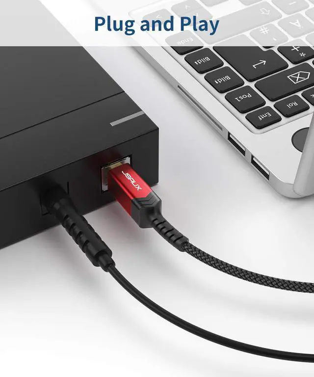 Alt view image 7 of 7 - JSAUX USB 3.0 Printer Cable, Type A Male to B 3.0 Male (10ft/3M) USB 3.0 Type B Upstream Cord Nylon Braided Compatible with Docking Station, External Hard Drivers, Scanner, Printer and More(Black)