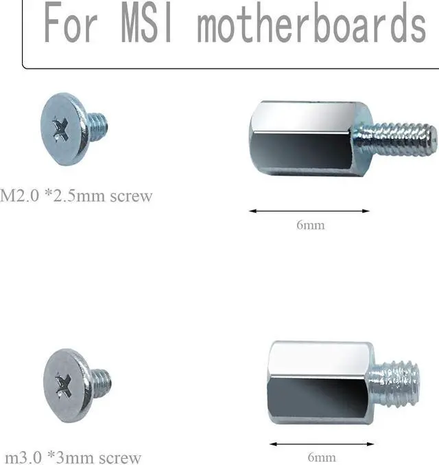 Alt view image 2 of 3 - M.2 SSD Mounting Screws Kit for MSI Motherboards (8pcs)