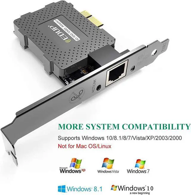 Alt view image 4 of 6 - EDUP Gigabit Ethernet PCI Express PCI-E Network Card 10/100/1000Mbps RJ45 LAN Adapter Converter for Desktop PC