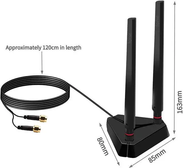 Alt view image 6 of 6 - WiFi 6E AX210NGW Card AXE5400 PCI-E Network Card Tri-Band BT5.2 Wireless Gigabit 802.11ax ac 6GHz 5GHz 2.4GHz MU-MIMO for Desktop PC PCIe WiFi Adapter Windows 10/11 with 1.2m SMA High Gain Antennas